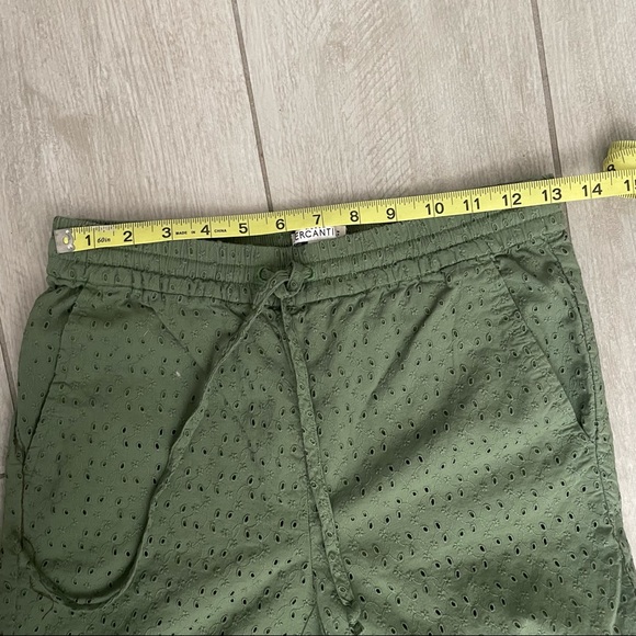 J. Crew Factory Drawstring Eyelet Pants, Olive Green, 00 - Picture 3 of 7